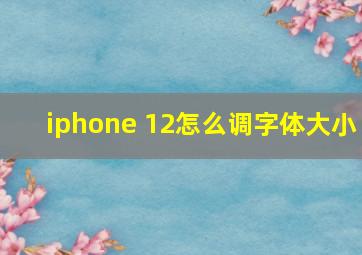 iphone 12怎么调字体大小